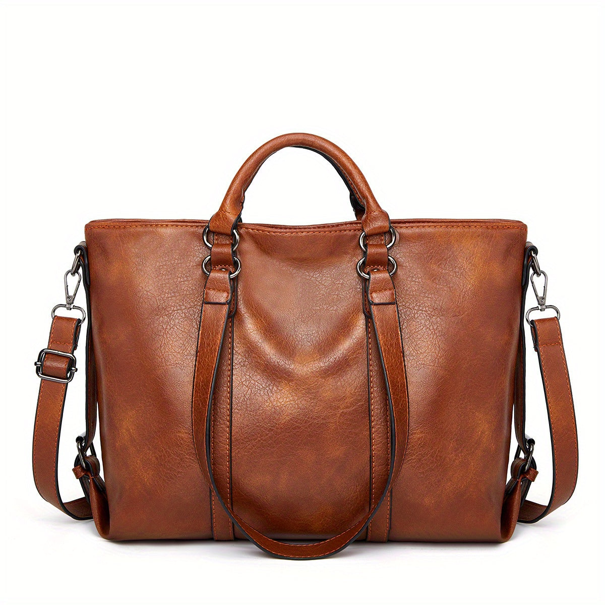 Bolsa Grande de Couro Atenas + Carteira de Brinde