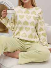 Conjunto de Pijamas de Inverno Aurora em Lã - Verde