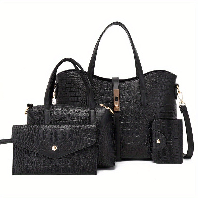 Bolsa de Couro Crocodilo Marie [Compre 1 Leve 4]